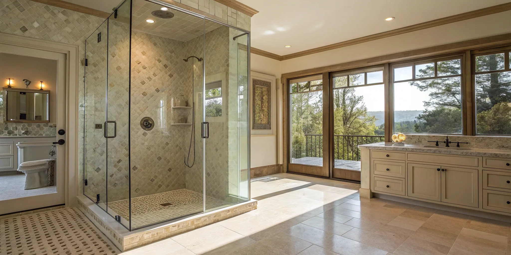 Modern bathroom with a walk-in shower to get a quote for a bathtub to shower remodel.