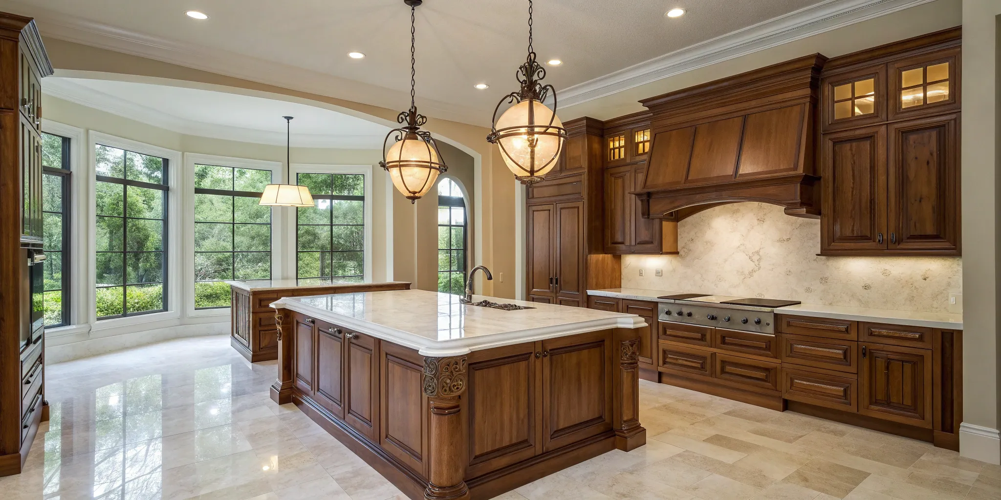 The cost to build a large custom kitchen island with a marble countertop.