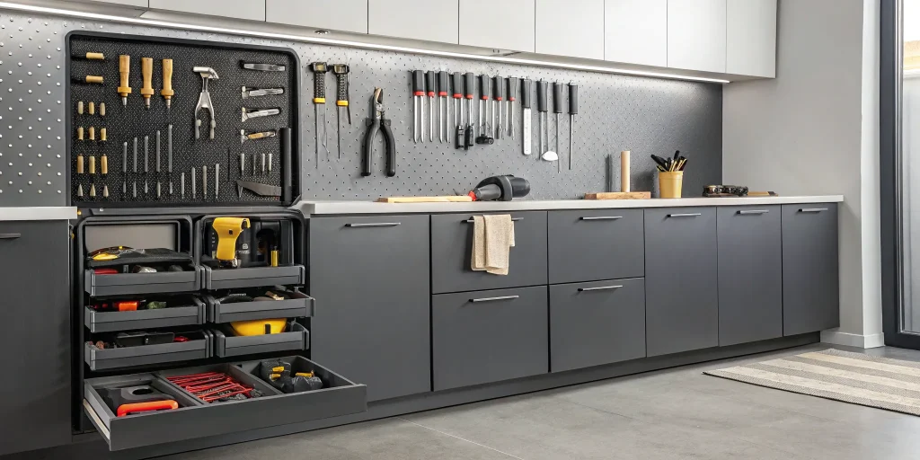 A professional installation of kitchen cabinets, showing the labor cost involved in the project.