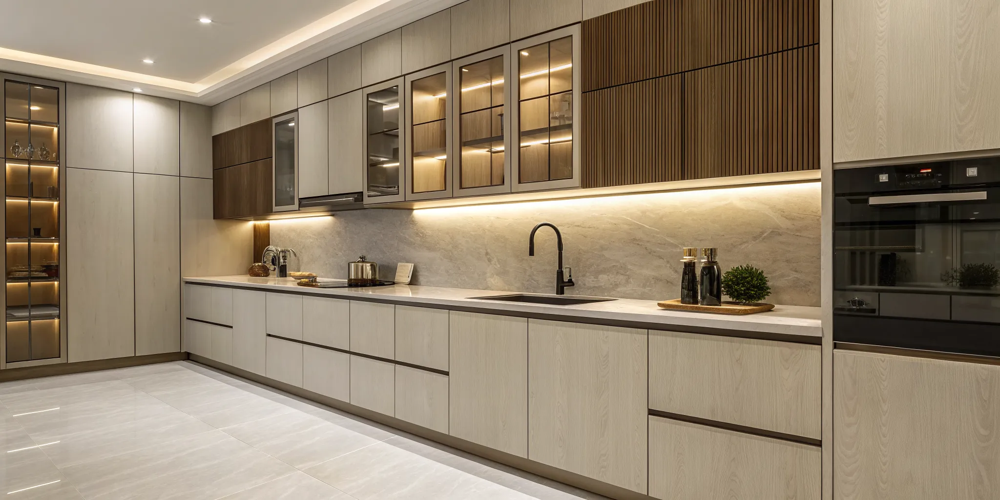 White kitchen sink base cabinet with a large undermount stainless steel sink.