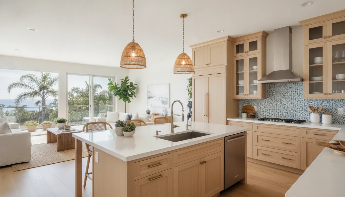 Bright open concept kitchen remodel in a San Diego home
