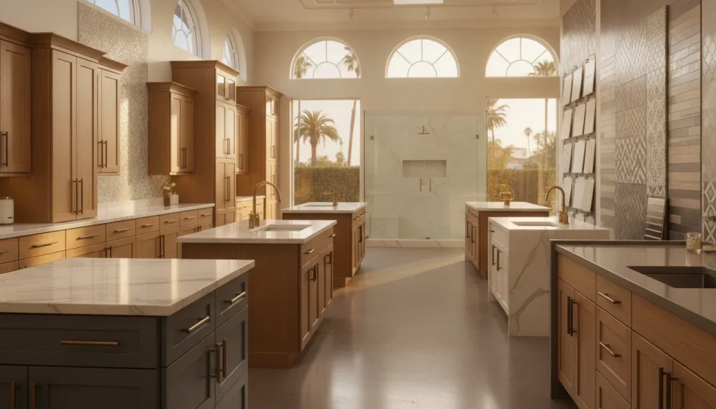 King Remodeling Design Center showroom with kitchen and bathroom displays