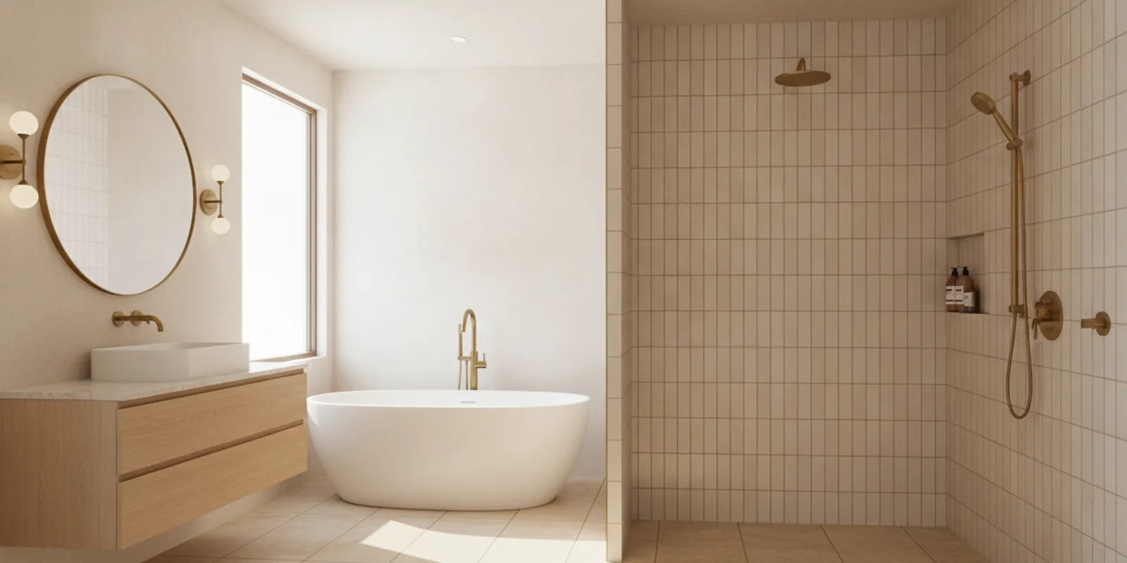 Difference between porcelain and ceramic tile samples arranged side by side for a bathroom remodel
